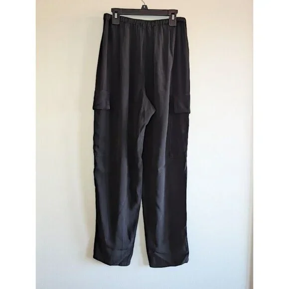 Bailey 44 Cargo Pants Women's Size Small Black Drawstring Flowy Gauzy Chiffon - Picture 4 of 10